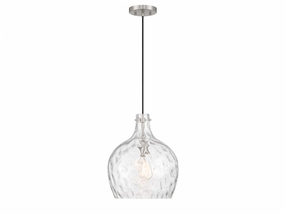 1-Light Pendant in Brushed Nickel