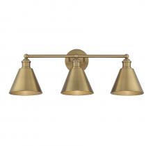 Savoy House Meridian M80064NB - 3-Light Bathroom Vanity Light in Natural Brass