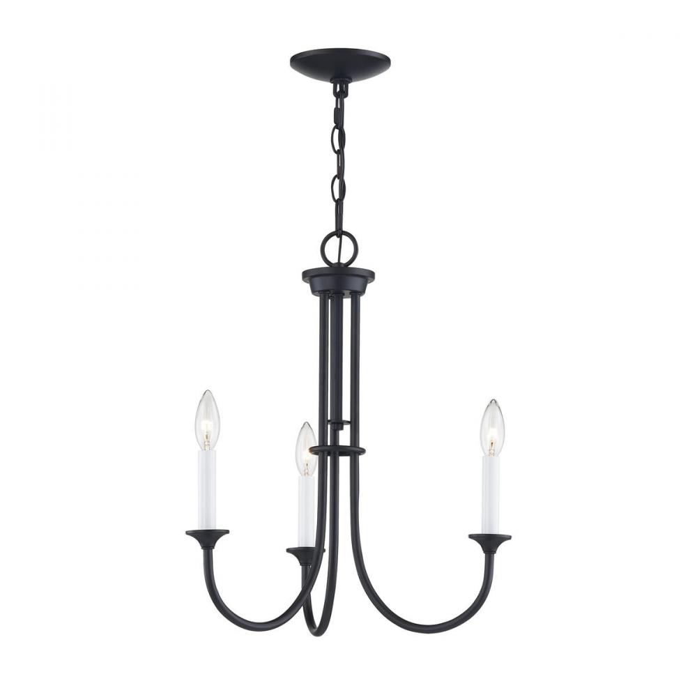 Thomas - Meadowview 18'' Wide 3-Light Chandelier - Matte Black